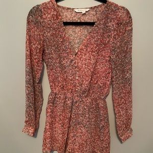 BCBG, xxsmall, long sleeve romper, floral print